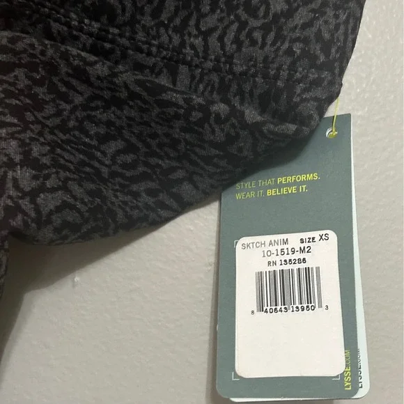 Lysse Sketch Animal Leggings Women XS Charcoal Black NEW High Waist Shaping - Picture 2 of 15